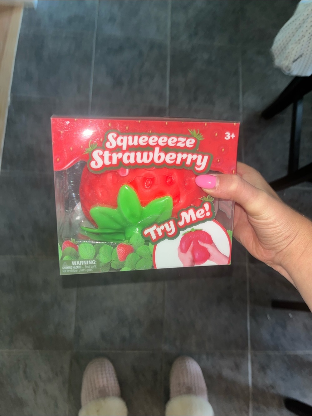 Strawberry Stress Toy - Red & Green jumbo